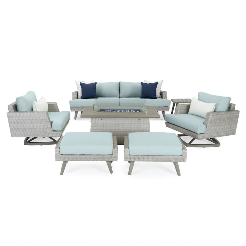 Set da Salotto da Esterno a Fuoco con Movimento in 7 Pezzi Portofino Casual Sunbrella