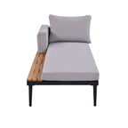 Divano da giorno per esterni con vani laterali in legno di acacia