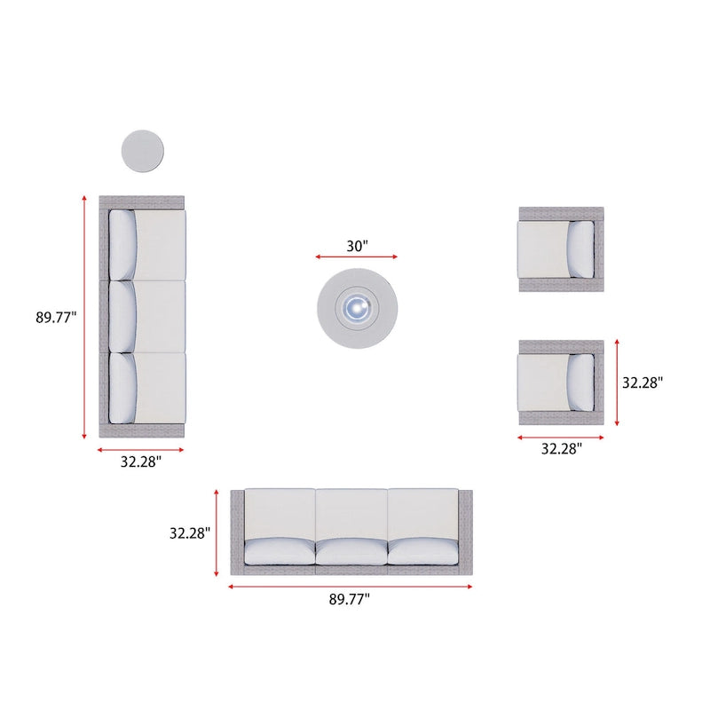 Set da salotto Avalon 10 pezzi con braciere
