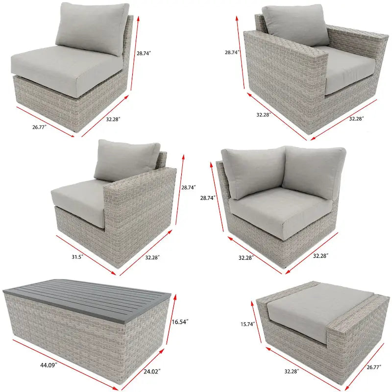 Set da salotto Avalon 10 pezzi con braciere