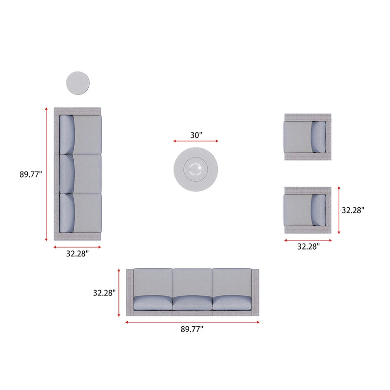 Set da salotto Avalon 10 pezzi con braciere