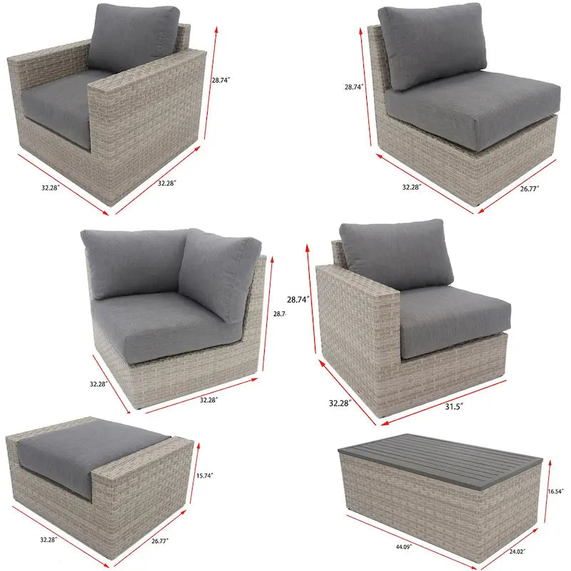 Set da salotto Avalon 10 pezzi con braciere