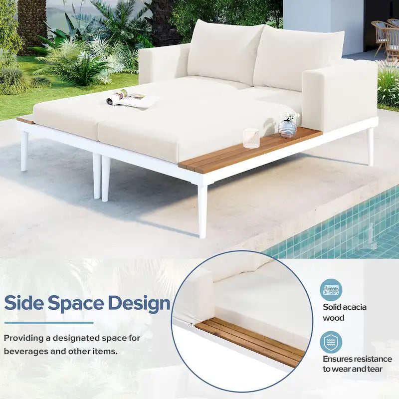 Daybed Moderno da Esterno in Metallo per Patio