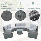 Set divani da esterno in rattan (10 pezzi)