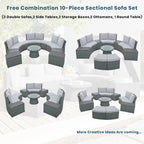 Set divani da esterno in rattan (10 pezzi)