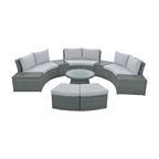 Set divani da esterno in rattan (10 pezzi)