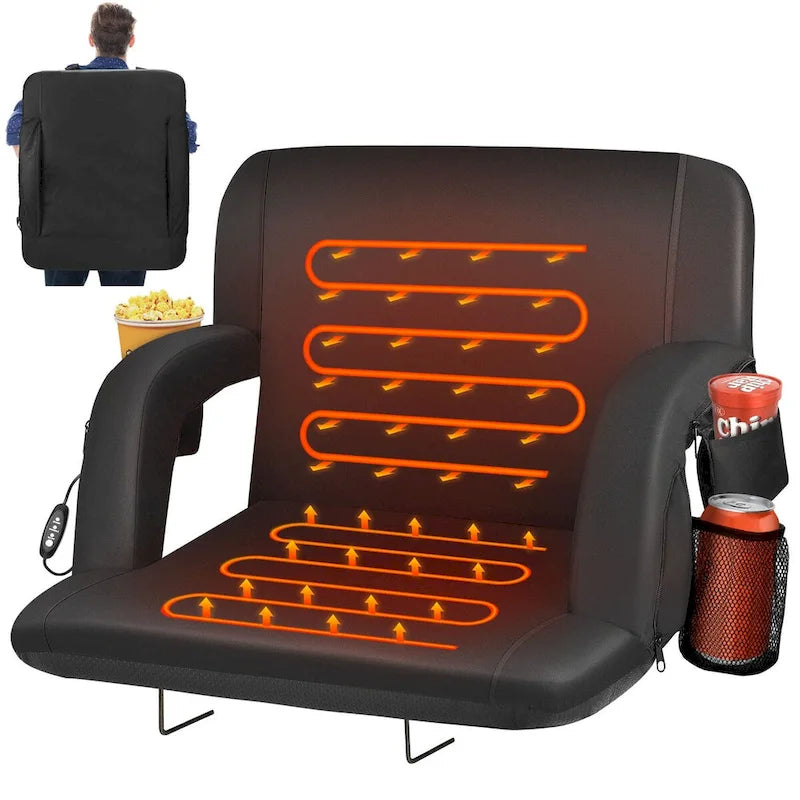25 Inch Heated Stadium Seats for Bleachers Portable Bleacher Seat Foldable Stadium Chair