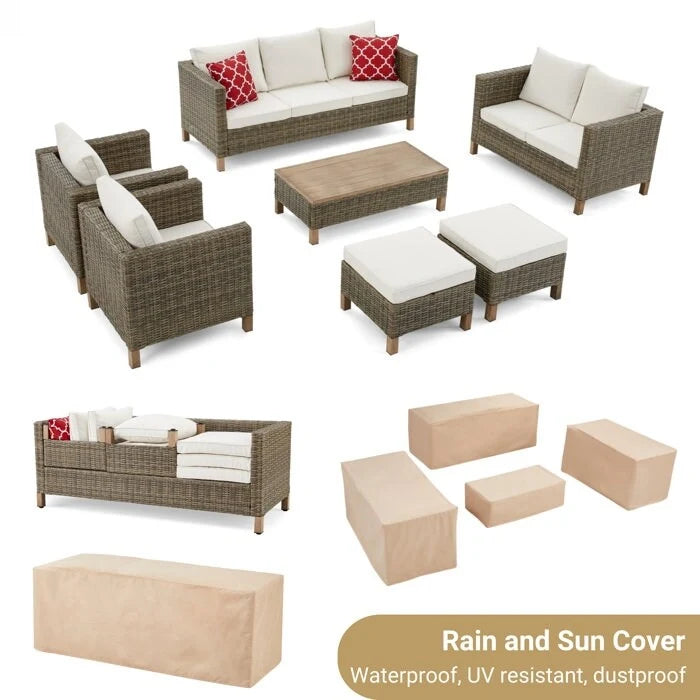 Divano componibile a 7 posti con cuscini