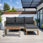 Set di divani da esterno in vimini e rattan da 3 pezzi per patio