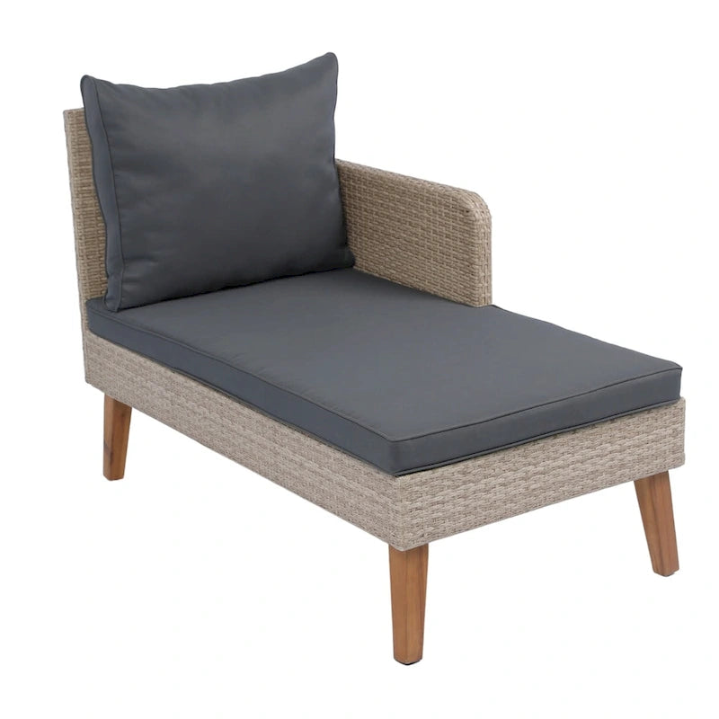 Set di divani da esterno in vimini e rattan da 3 pezzi per patio