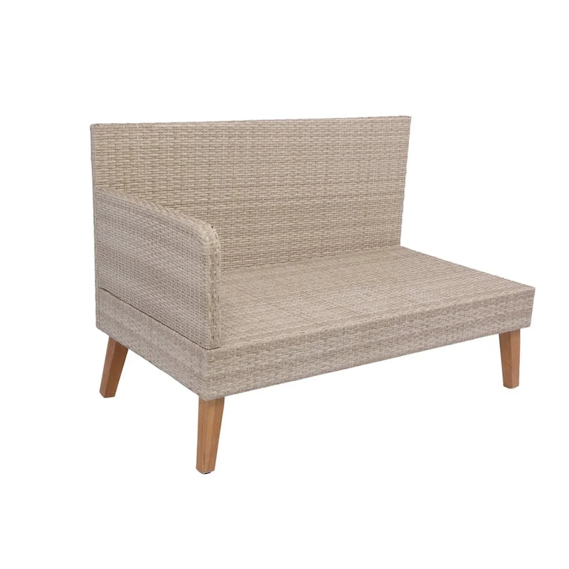 Set di divani da esterno in vimini e rattan da 3 pezzi per patio
