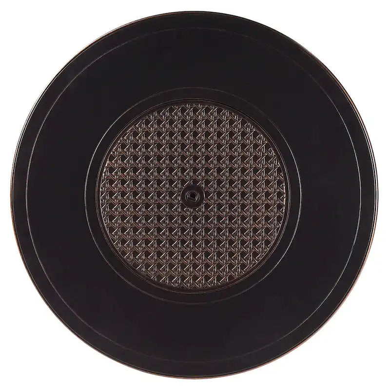 Set tavolo rotondo da esterno in alluminio da 44 pollici con braciere, quattro poltrone reclinabili girevoli e accessori
