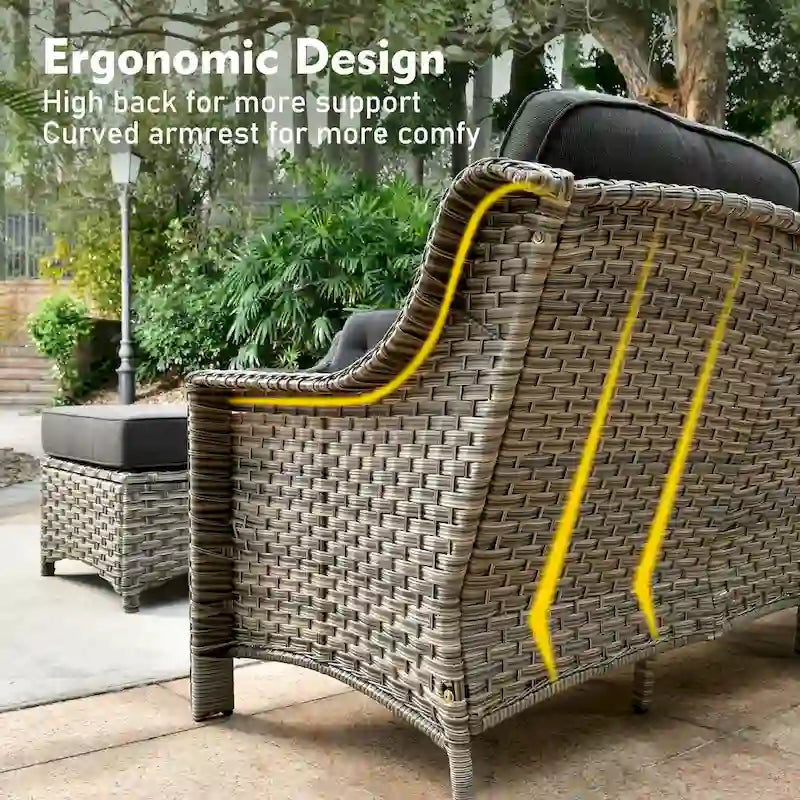 Ensemble de meubles de patio de conversation d'extérieur XIZZI 7 pièces avec brasero