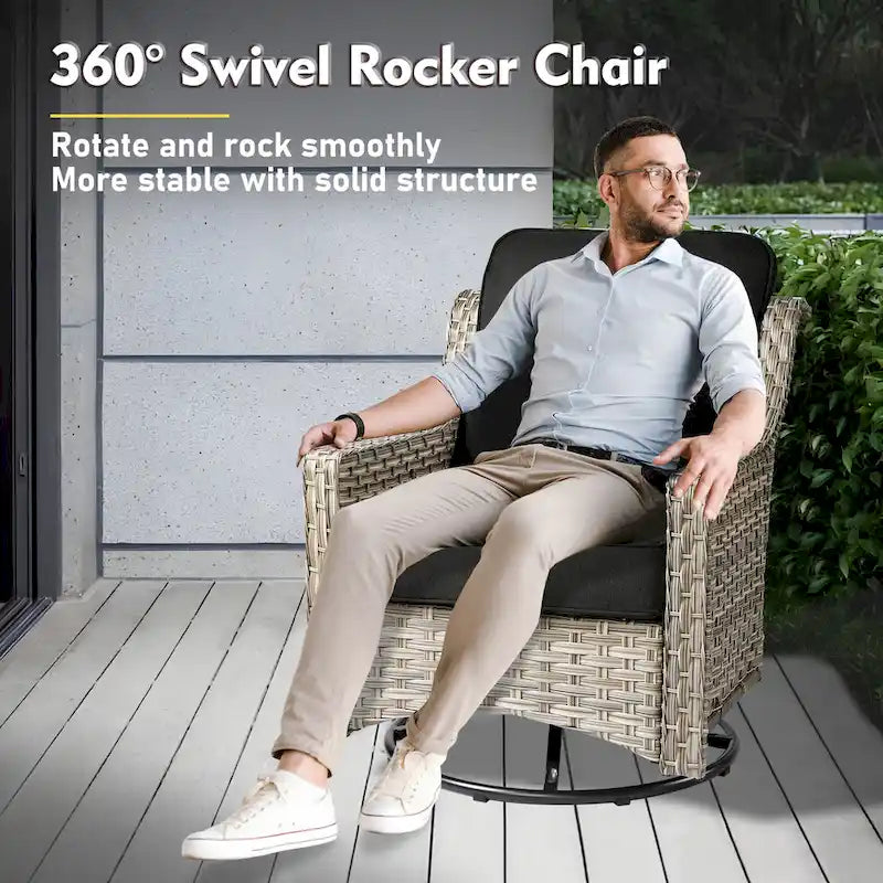 Ensemble de meubles de patio de conversation d'extérieur XIZZI 7 pièces avec brasero
