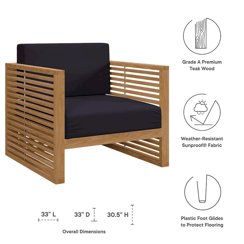 Poltrona da esterni Carlsbad in legno di teak