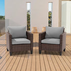 BONOSUKI Set 2 pz Divano Singolo da Giardino Rattan Marrone per Esterni