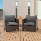 BONOSUKI Set 2 pz Divano Singolo da Giardino Rattan Marrone per Esterni