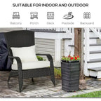 Sedia Adirondack in vimini per patio, sedia da falò in rattan per tutte le stagioni con cuscini morbidi, schienale alto curvo e braccioli