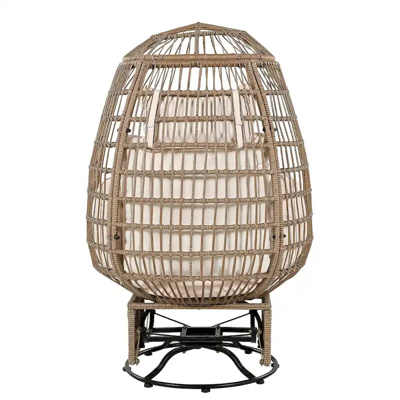 Sedia a dondolo da patio a uovo in rattan
