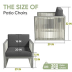 2 Sedie in Rattan Sintetico PE - Grigio Scuro