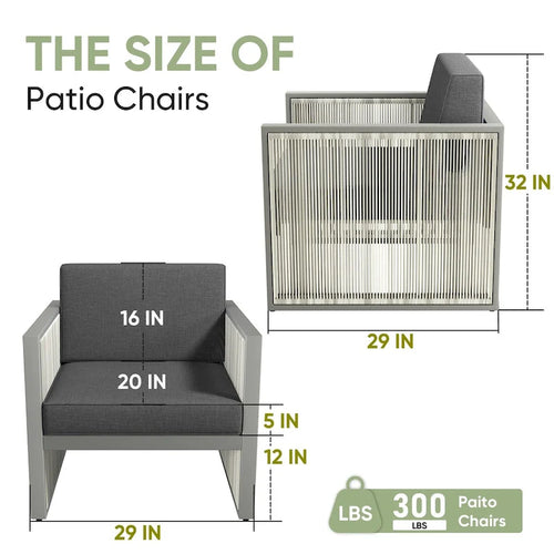 2 Sedie in Rattan Sintetico PE - Grigio Scuro
