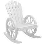 Sedia a dondolo Adirondack in legno con design a doghe e schienale sovradimensionato