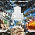 Sedia a dondolo Adirondack in legno con design a doghe e schienale sovradimensionato