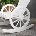 Sedia a dondolo Adirondack in legno con design a doghe e schienale sovradimensionato