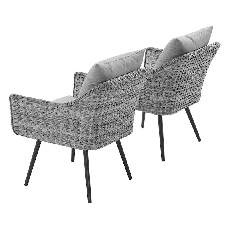 Poltrona da Esterno Endeavor in Rattan Intrecciato Set da 2