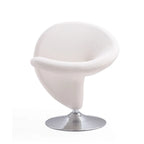 Poltrona girevole accent Curl Chrome di Manhattan Comfort in misto lana (Set di 2)