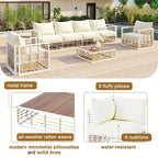 Set di divani componibili da esterno, set mobili da giardino, 7 pezzi