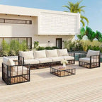 Set di divani componibili da esterno, set mobili da giardino, 7 pezzi