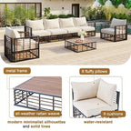 Set di divani componibili da esterno, set mobili da giardino, 7 pezzi