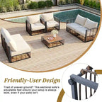 Set di divani componibili da esterno, set mobili da giardino, 7 pezzi