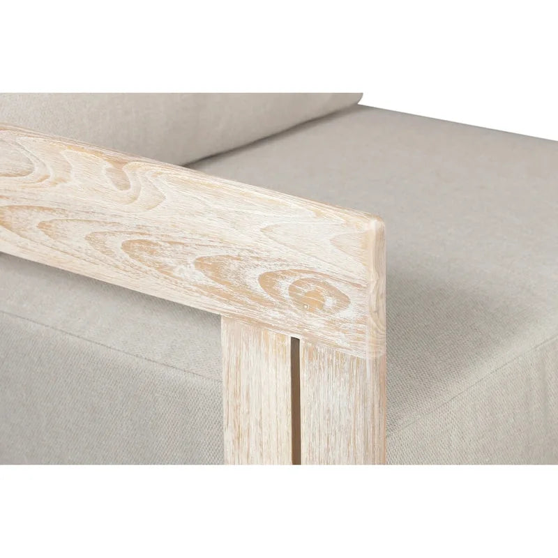 Sedia Paradiso per esterni in legno massello di teak dall'aspetto naturale - Tessuto grigio