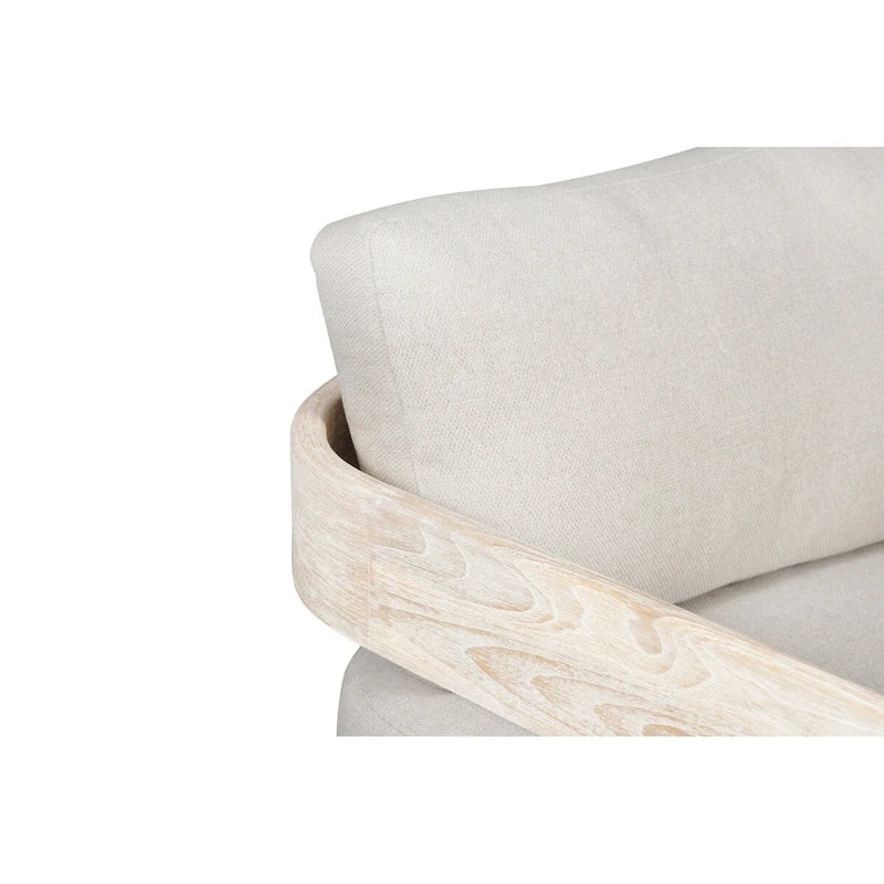 Sedia Paradiso per esterni in legno massello di teak dall'aspetto naturale - Tessuto grigio