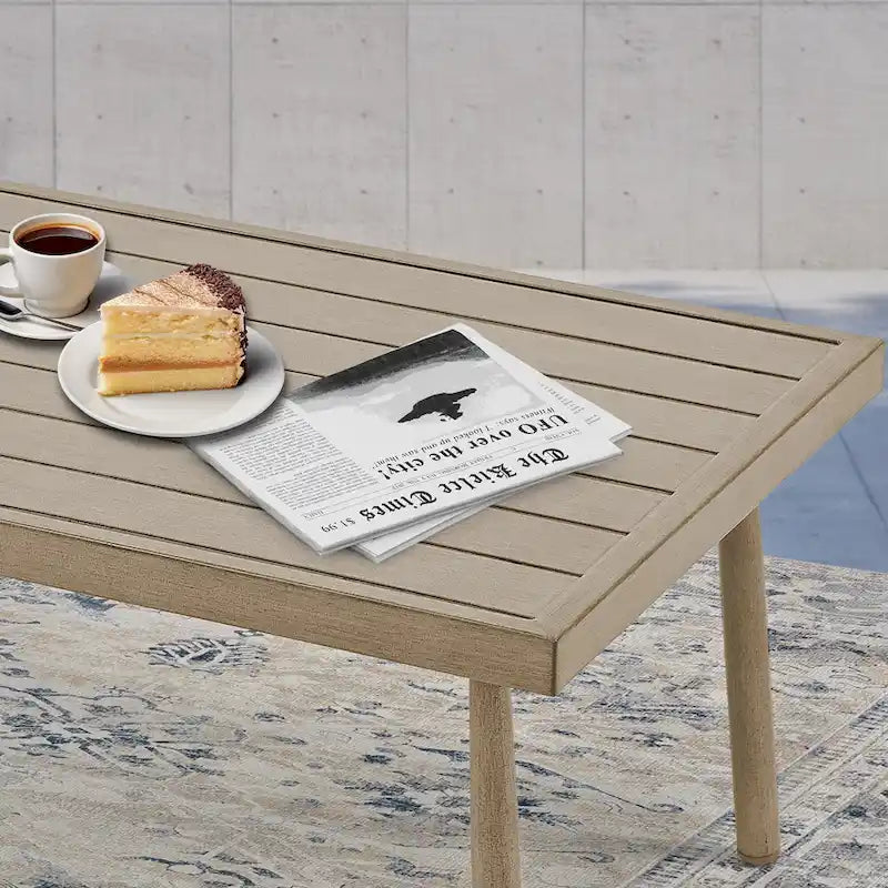 Set da Salotto da Esterno in Alluminio da 6 Pezzi, Divano da Esterno a 2 Posti con Tavolino da Caffè e Cuscini