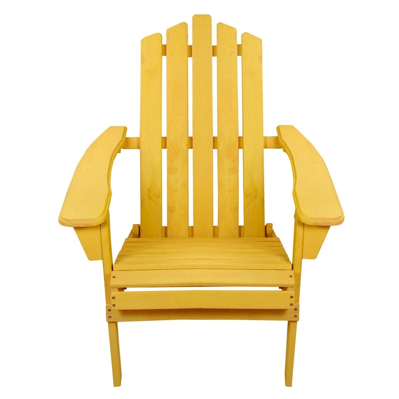 36 Sedia Adirondack Pieghevole Classica in Legno Gialla