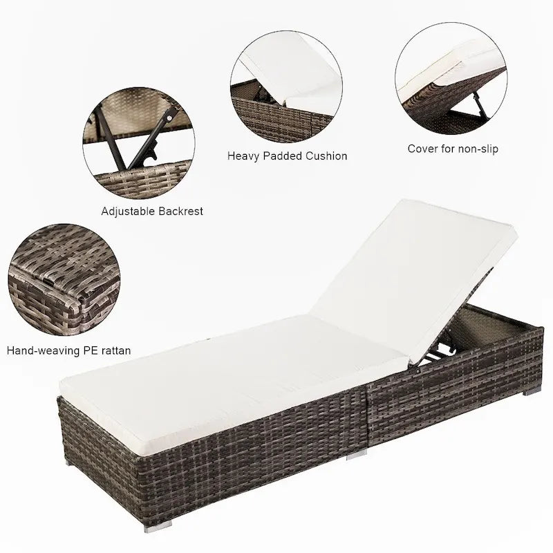 Letto da piscina in rattan per esterni