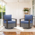 Sedia girevole da esterno in rattan vimini Gymojoy - Marrone
