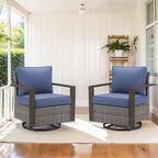Sedia girevole da esterno in rattan vimini Gymojoy - Marrone