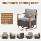 Sedia girevole da esterno in rattan vimini Gymojoy - Marrone
