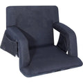 Stadium Seats, 5 Reclining Positions Bleacher Chairs with Padded Armrests, Side Pockets, Waterproof Thick Cushion