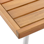 Set da conversazione da esterno Boho beige 4 pezzi con tavolo in legno di acacia, corda in PP fatta a mano e struttura in metallo, piedini regolabili