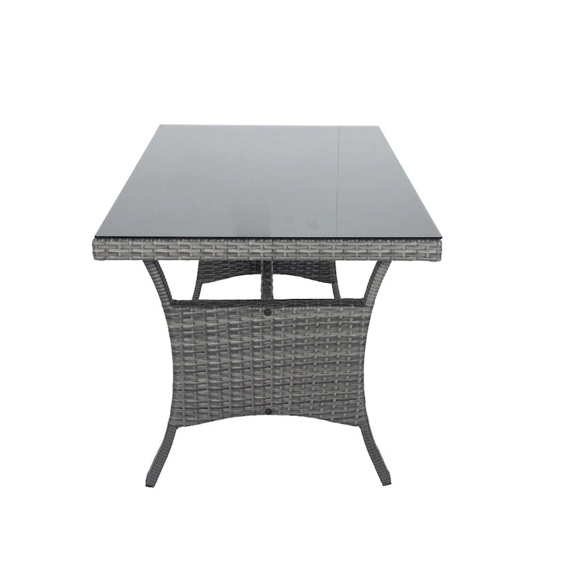 MM Set da esterno componibile a 5 pezzi in vimini per patio