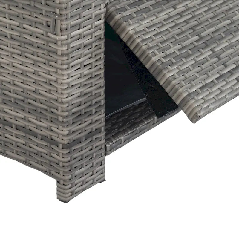 MM Set da esterno componibile a 5 pezzi in vimini per patio