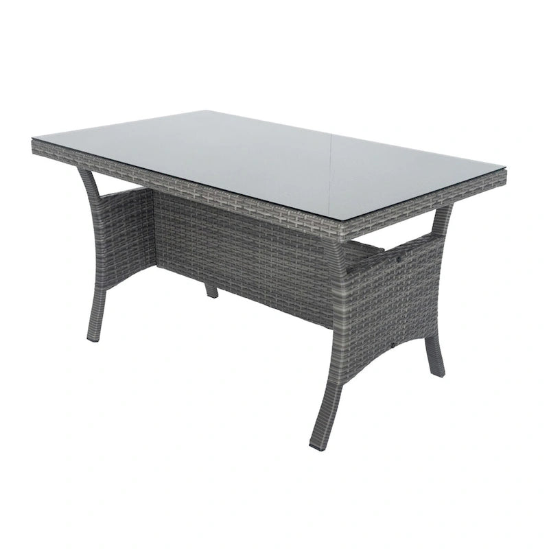 MM Set da esterno componibile a 5 pezzi in vimini per patio