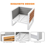 Set divano da esterno in alluminio, tavolino laterale, 2 poltrone, cuscini