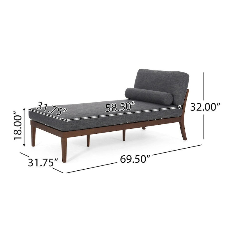 68,75 pollici Sdraio allungabile elegante color antracite, poltrone reclinabili