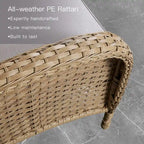 2 poltrone a dondolo con set divano in rattan - Giallo